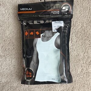 RBX White Men's Tank Top 5-Pack - Moisture-Wicking Athletic Undershirts